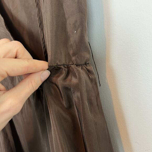 bcbg maxazria 100% silk tiered ruffle wrap midi dress MD boho cottagecore fall - Picture 7 of 14